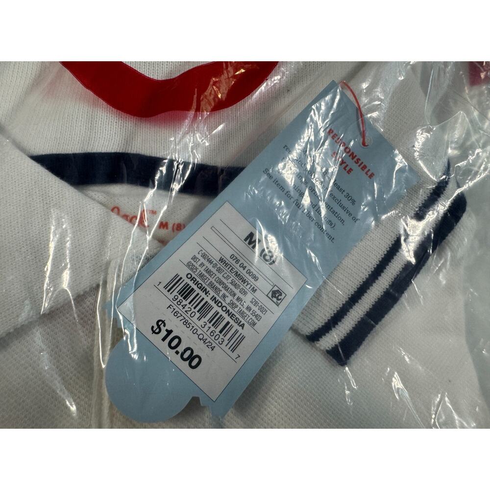 Cat & Jack Boys' Short Sleeve Tipping Polo Shirt White/Black Size Medium 8 NWT - Picture 3 of 3